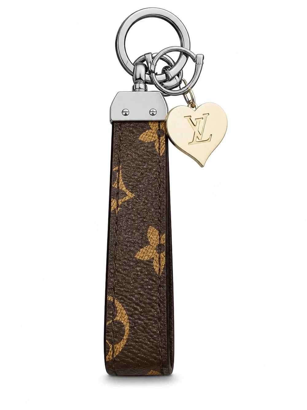 Monogram Wristlet Key Charm with Gold Heart Tag